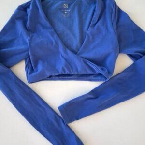 Crop Shop Boutique Fade Royal Blue Long Sleeve Crop Top